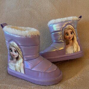 H&M DISNEY FROZEN ELSA Pull-on Toddler Boots Size 9/10 in color Purple